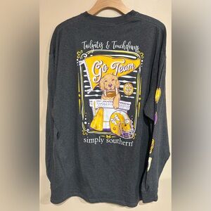 NWT Simply Southern Long Sleeve Football Dog Tshirt Size XXL Golden Retriever